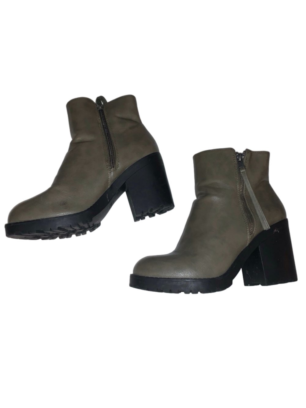 Call it Spring Olive Green Black Ankle Boots US 10